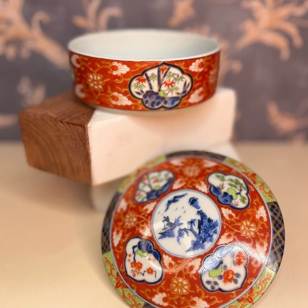 Vintage Estate Takahashi Imari Porcelain Trinket Box